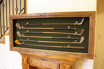 ゴルフクラブと、ショーケースビンテージ HUDSON RIVER WOOD CRAFTS｜アンティークゴルフクラブの